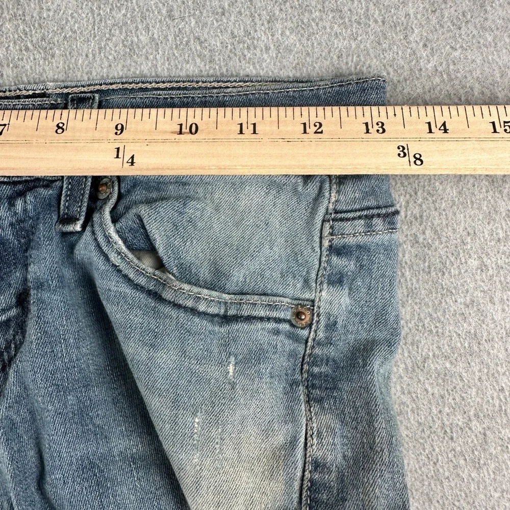 Levi's Jeans Womens 3 524 Too Superlow Blue Straight Leg Denim Distressed